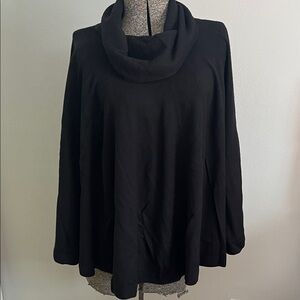 Women's Black Cowl Neck Cape Sweater